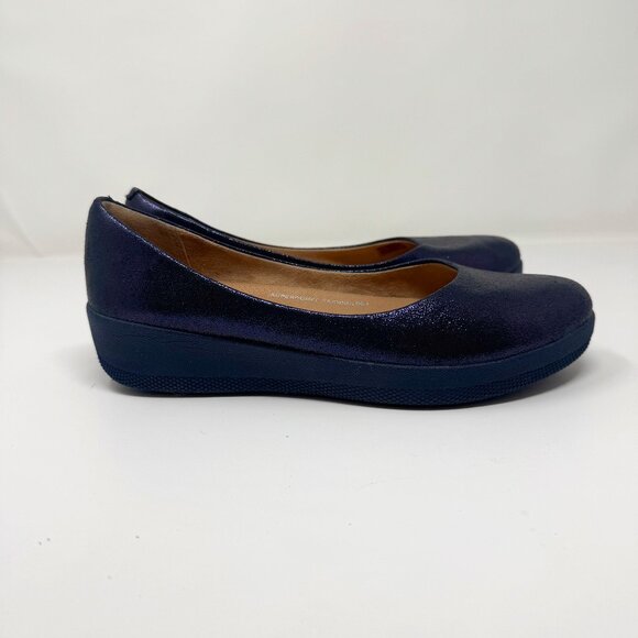 FitFlop Blue Shimmer Flats US 7.5 - Picture 1 of 9